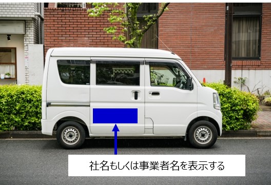 社名もしくは事業者名を車体表示