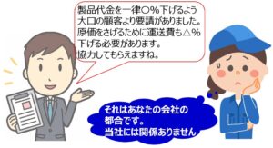 2買いたたき②一定一律値下げ