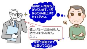 買いたたき④協議に応じない