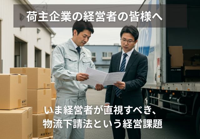 <荷主企業の経営者の皆様へ>いま経営者が直視すべき、物流下請法という経営課題
